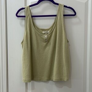 Madewell Light Olive Scoop Henley Tank